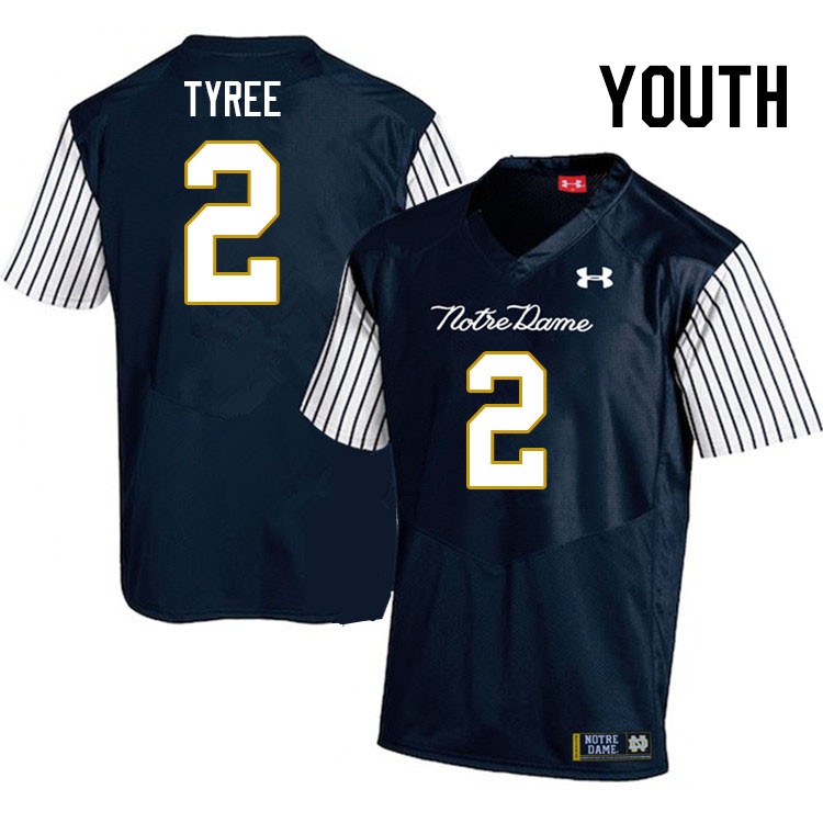 Youth #2 Chris Tyree Notre Dame Fighting Irish College Football Jerseys Stitched-Alternate - Click Image to Close